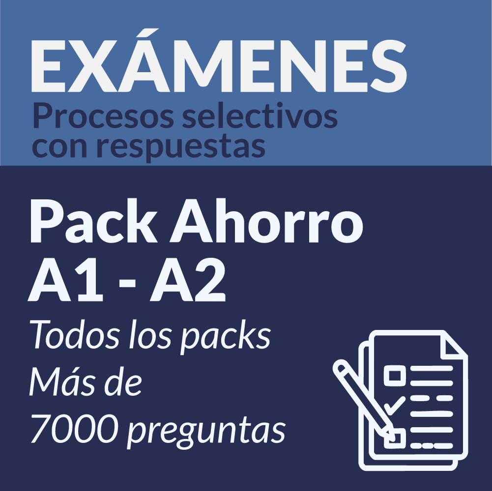 Pack AHORRO de Exámenes tipo test de las categorías A1/A2