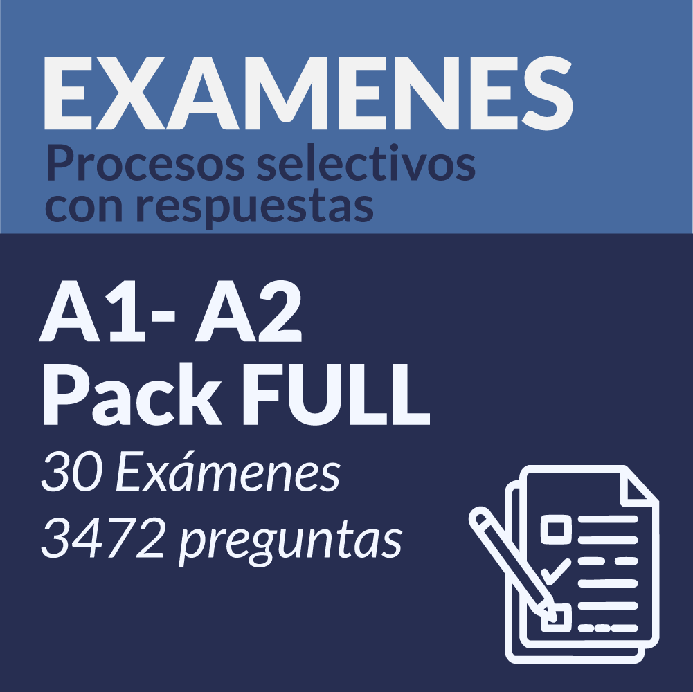 Pack FULL de Exámenes tipo test de las categorías A1/A2
