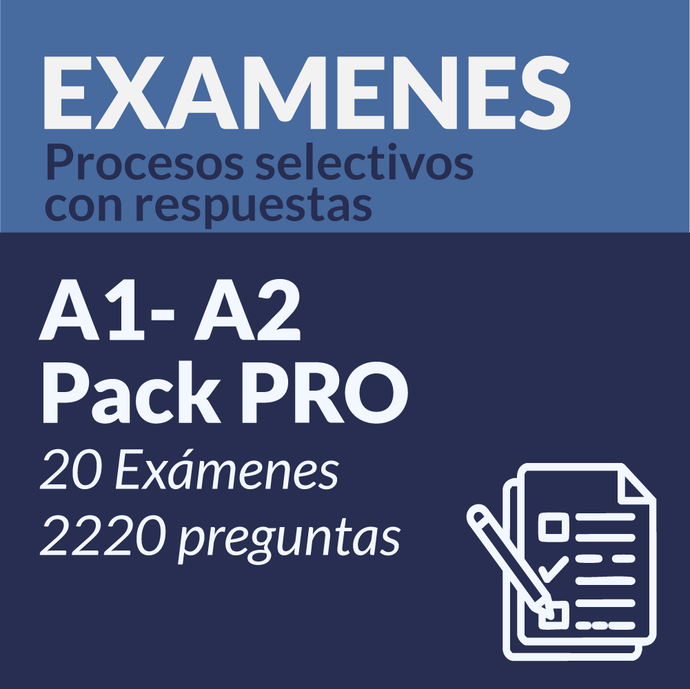 Pack PRO de Exámenes tipo test de las categorías A1/A2