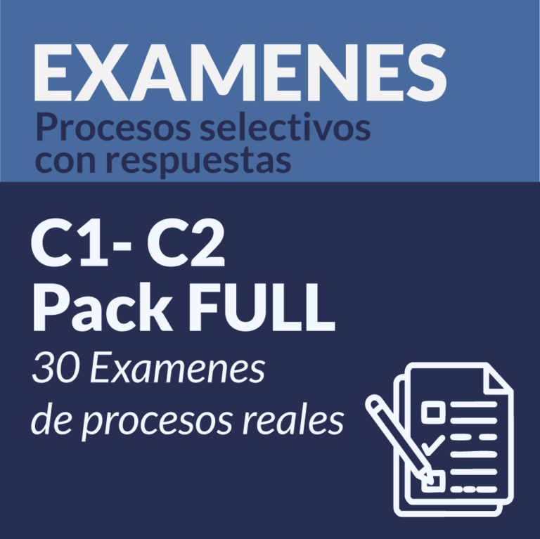 Pack FULL de Exámenes tipo test de las categorías C1/C2