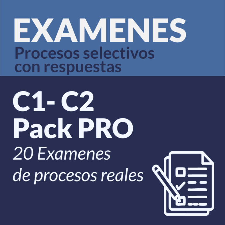 Pack PRO de Exámenes tipo test de las categorías C1/C2